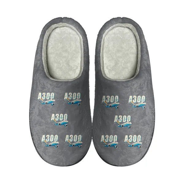 Airbus A300B2 - Slippers - Cotton - Cartoon Pattern - Gray