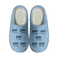Thumbnail for Airbus A300B2 - Slippers - Cotton - Cartoon Pattern - Light Blue