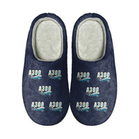Thumbnail for Airbus A300B2 - Slippers - Cotton - Cartoon Pattern - Navy Blue