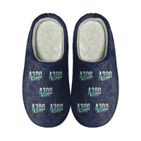 Thumbnail for Airbus A300B2 - Slippers - Cotton - Original Pattern - Navy Blue
