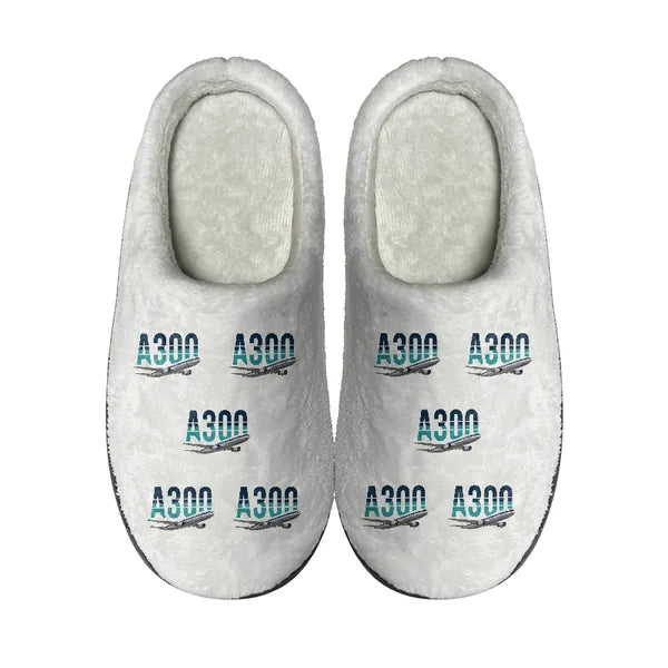 Airbus A300B2 - Slippers - Cotton - Original Pattern - White