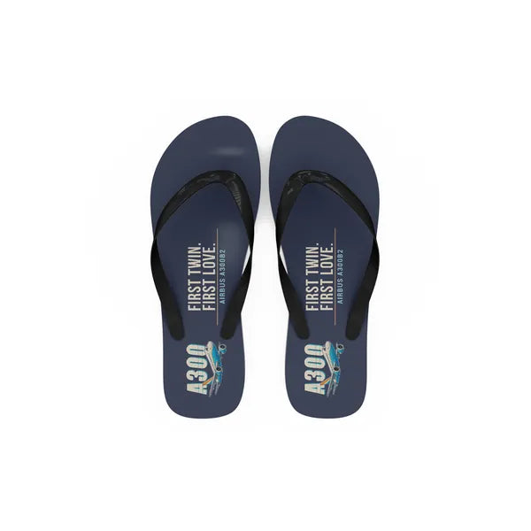 Airbus A300B2 - Slippers - Flip Flops - Cartoon - Navy Blue