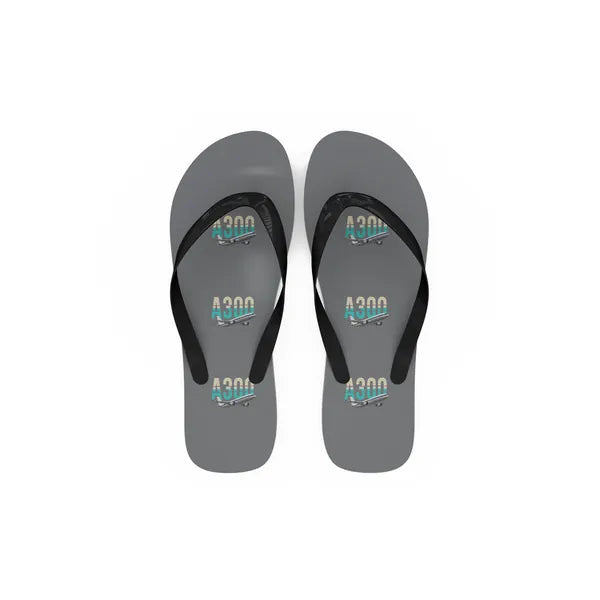 Airbus A300B2 - Slippers - Flip Flops - Original Pattern - Gray