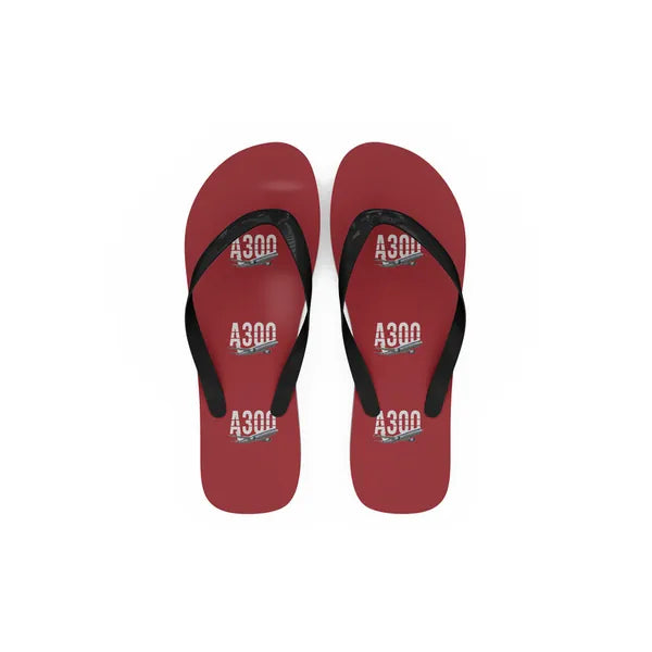 Airbus A300B2 - Slippers - Flip Flops - Original Pattern - Red