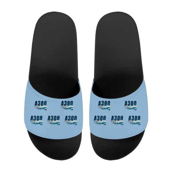 Airbus A300B2 - Slippers - Sport - Cartoon Pattern - Light Blue
