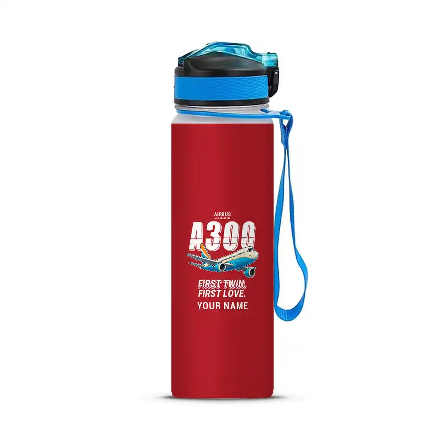 Airbus A300B2 - Sports Kettle - Cartoon + Name - Red