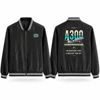 Thumbnail for Airbus A300B2 Stylish Jackets - Baseball Collar - Original - Black