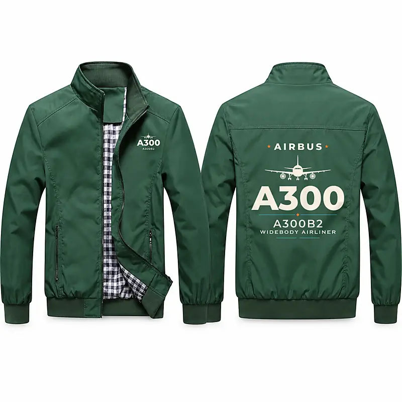 Airbus A300B2 Stylish Jackets - Stand Collar - Heritage - Green