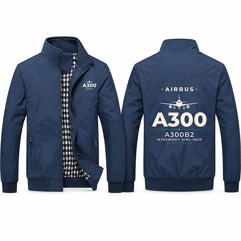 Airbus A300B2 Stylish Jackets - Stand Collar - Heritage - Navy Blue