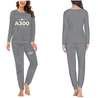Thumbnail for Airbus A300B2 - Women Pajamas - Heritage Chest + Name - Gray