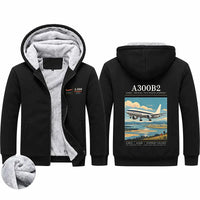 Thumbnail for Airbus A300B2 Zipped Sweatshirts - Poster - Black