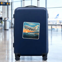 Thumbnail for Airbus A300B4 - 3D + Name - Square Sticker - Suitcase