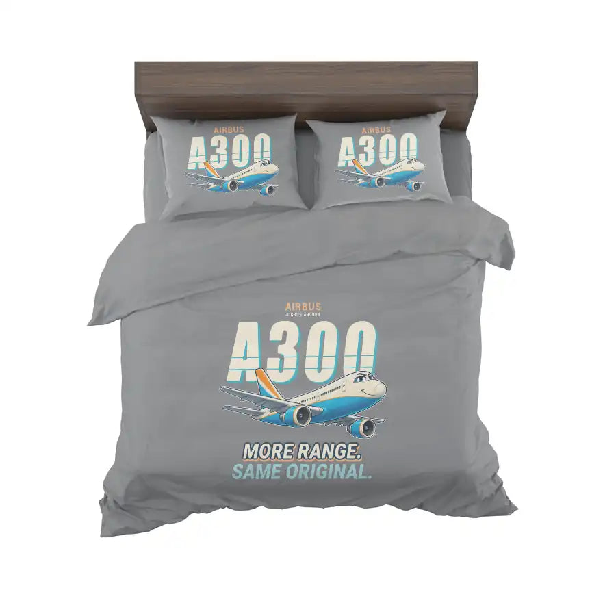 Airbus A300B4 - Cartoon - Bedding Set - Gray