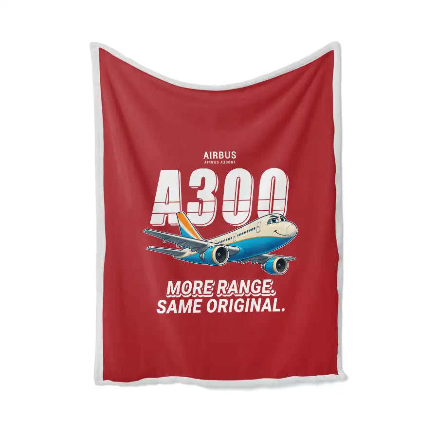 Airbus A300B4 - Cartoon - Blanket - Red