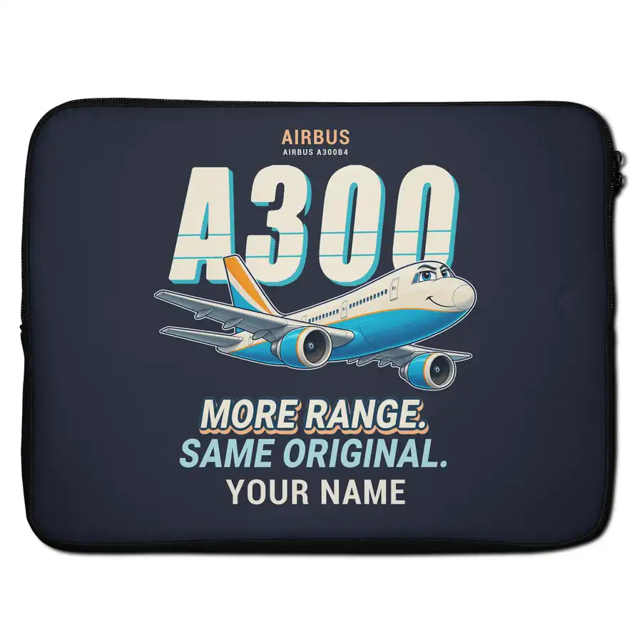 Airbus A300B4 - Cartoon + Name - Laptop Sleeve