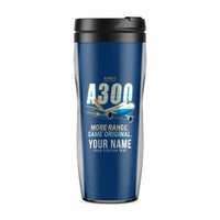 Thumbnail for Airbus A300B4 - Cartoon + Name - Plastic (No Holder) - Blue