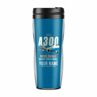Thumbnail for Airbus A300B4 - Cartoon + Name - Plastic (No Holder) - Light Blue