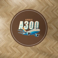 Thumbnail for Airbus A300B4 - Cartoon - Round Carpet - Brown