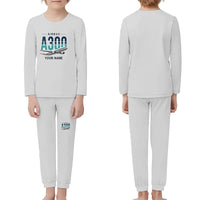 Thumbnail for Airbus A300B4 - Children Pajamas - Original Chest + Name - Light Gray