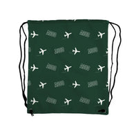 Thumbnail for Airbus A300B4 - Drawstring Bag - 3D Pattern - Dark Green
