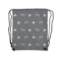 Thumbnail for Airbus A300B4 - Drawstring Bag - 3D Pattern - Gray