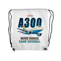 Thumbnail for Airbus A300B4 - Drawstring Bag - Cartoon - White