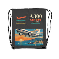 Thumbnail for Airbus A300B4 - Drawstring Bag - Classic - Gray