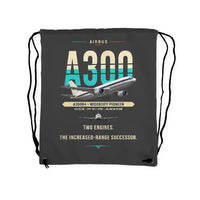 Thumbnail for Airbus A300B4 - Drawstring Bag - Original - Gray