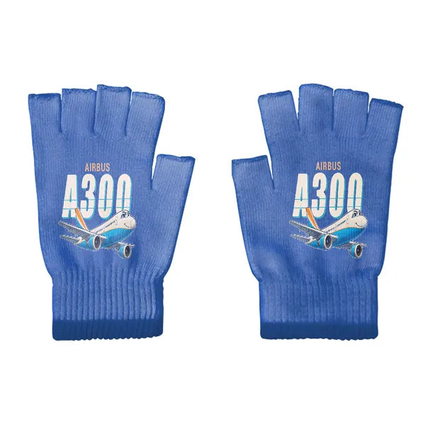 Airbus A300B4 - Gloves - Cut - Cartoon - Blue