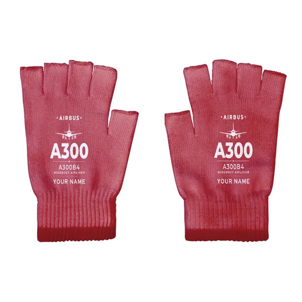 Airbus A300B4 - Gloves - Cut - Heritage + Name - Red