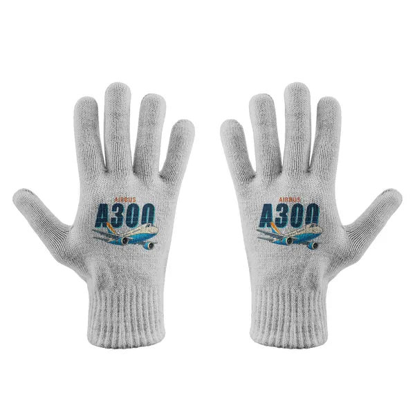 Airbus A300B4 - Gloves - Full - Cartoon - Light Gray