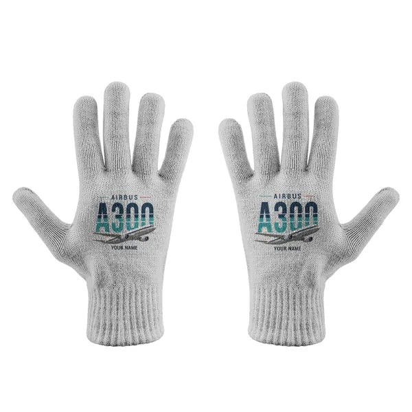 Airbus A300B4 - Gloves - Full - Original + Name - Light Gray