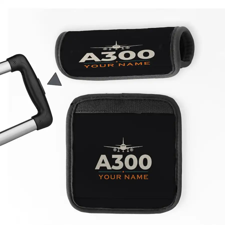 Airbus A300B4 - Heritage + Name - Luggage Handle Cover - Black