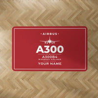 Thumbnail for Airbus A300B4 - Heritage + Name - Rectangle Carpet - Red