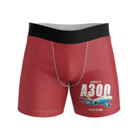 Thumbnail for Airbus A300B4 - Men Boxers - Cartoon + Name - Red