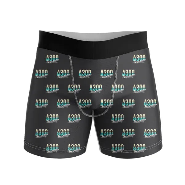 Airbus A300B4 - Men Boxers - Original Pattern - Black