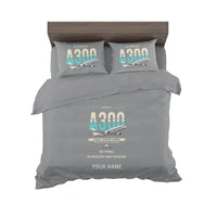 Thumbnail for Airbus A300B4 - Original + Name - Bedding Set - Gray