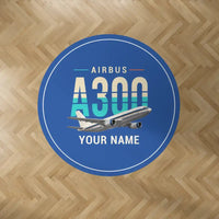 Thumbnail for Airbus A300B4 - Original + Name - Round Carpet - Blue