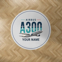 Thumbnail for Airbus A300B4 - Original + Name - Round Carpet - Light Gray
