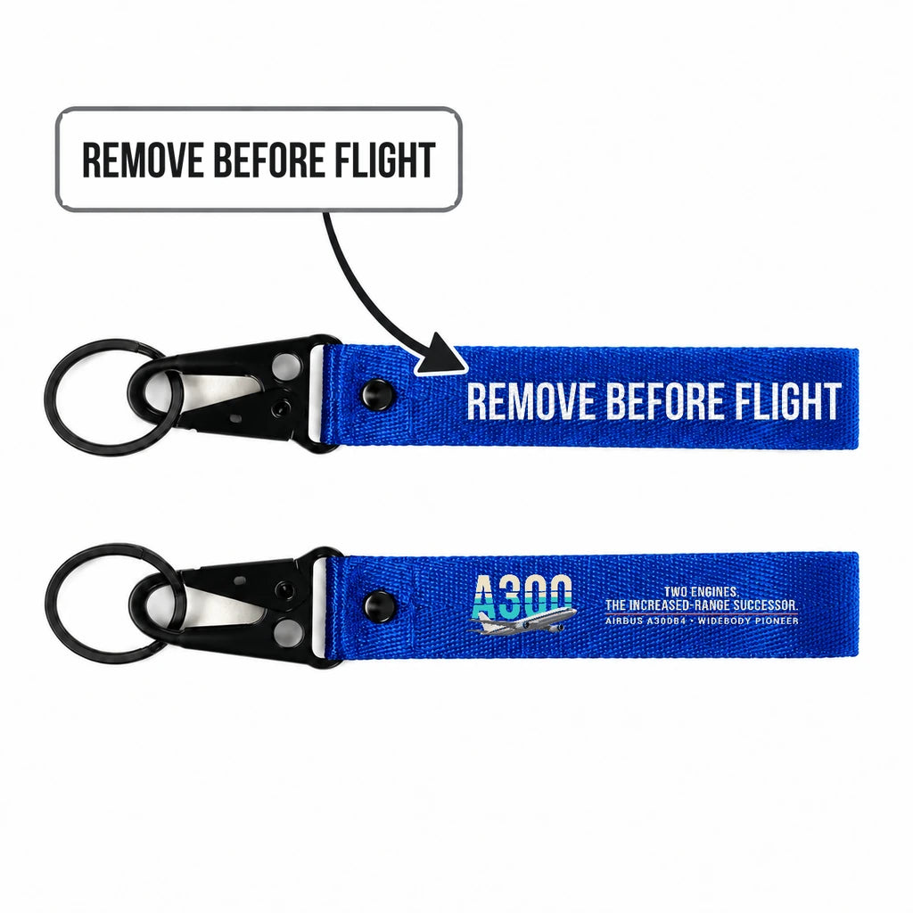 Airbus A300B4 Hawk-Shaped Key Chains - Blue - Original - Remove Before Flight