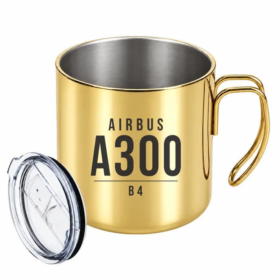 Airbus A300B4 - Portable Mug - Tag - Gold