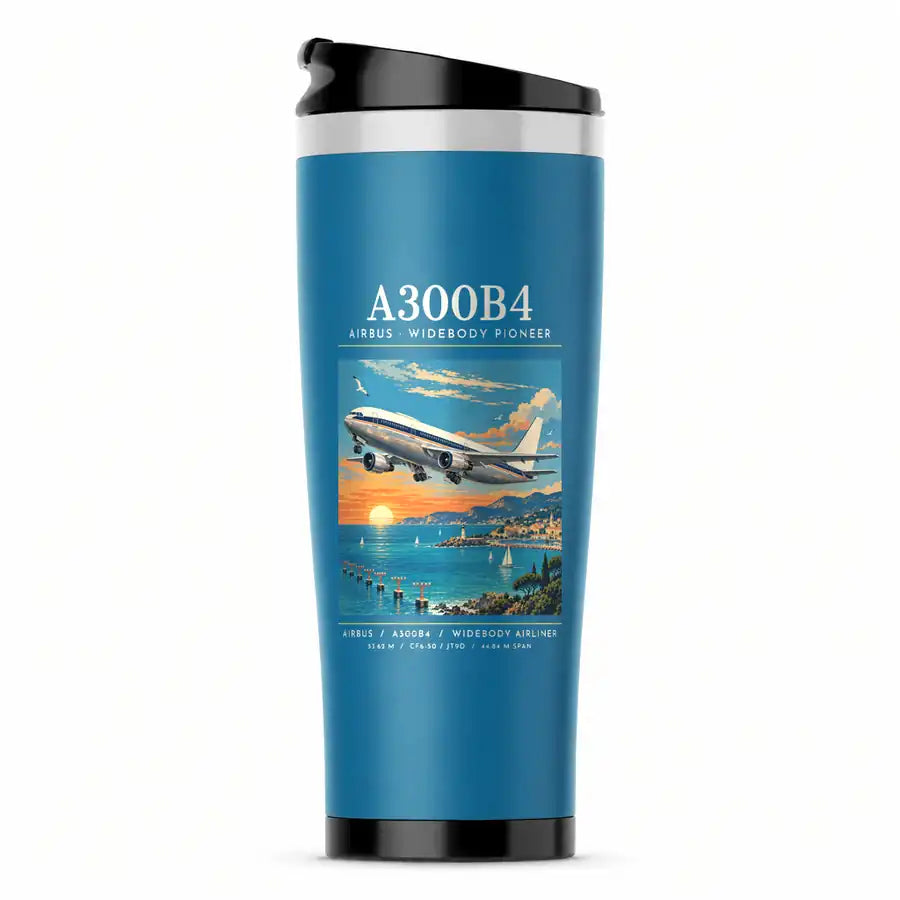 Airbus A300B4 - Poster - Stainless Steel (No Holder) - Light Blue