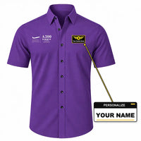 Thumbnail for Airbus A300B4 - Short Sleeve Shirt - Poster - Purple + NAME