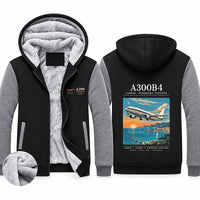 Thumbnail for Airbus A300B4 Zipped Sweatshirts - Poster - Black & Gray