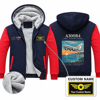 Thumbnail for Airbus A300B4 Zipped Sweatshirts - Poster + Name - Navy & Red