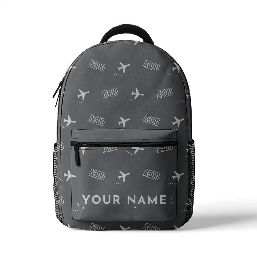 Airbus A300C4-203 - 3D Backpack - 3D Pattern + Name - Gray