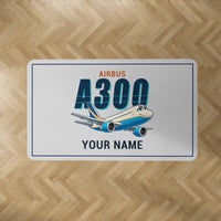 Thumbnail for Airbus A300C4-203 - Cartoon + Name - Rectangle Carpet - Light Gray