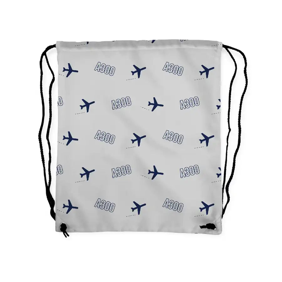Airbus A300C4-203 - Drawstring Bag - 3D Pattern - Light Gray