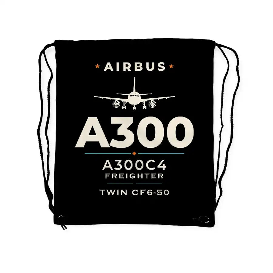 Airbus A300C4-203 - Drawstring Bag - Heritage - Black