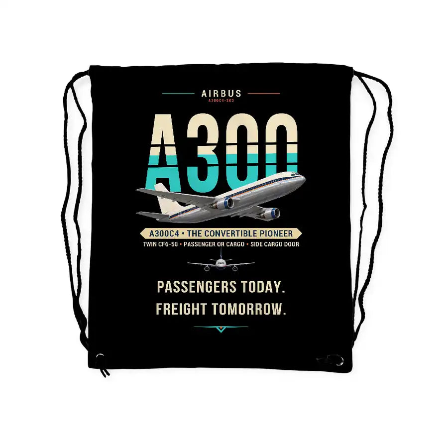 Airbus A300C4-203 - Drawstring Bag - Original - Black